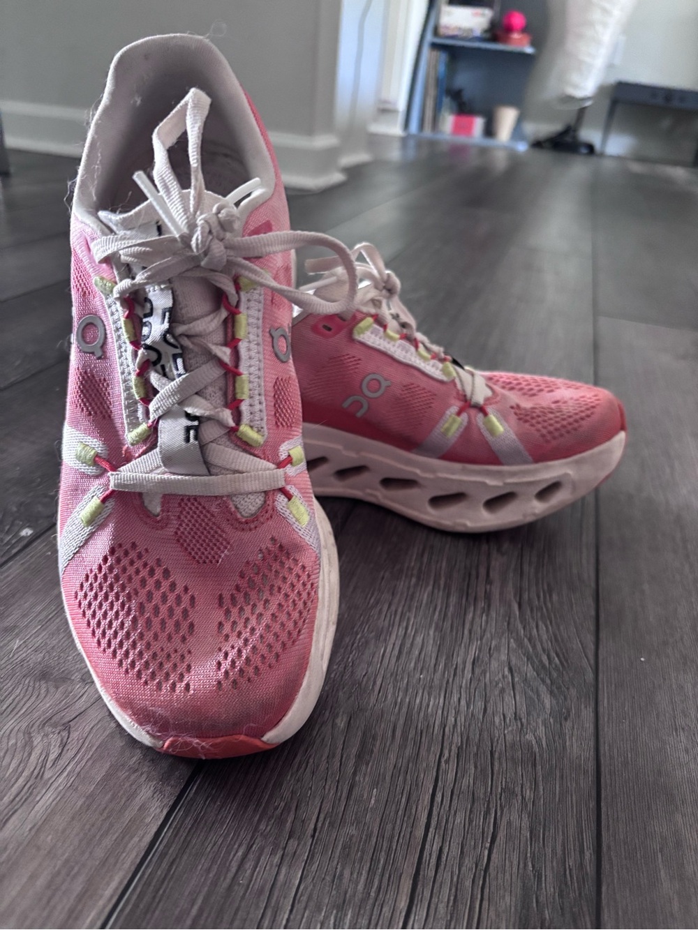 On Running Women’s Pink Cloudnova-Style Athletic Shoes